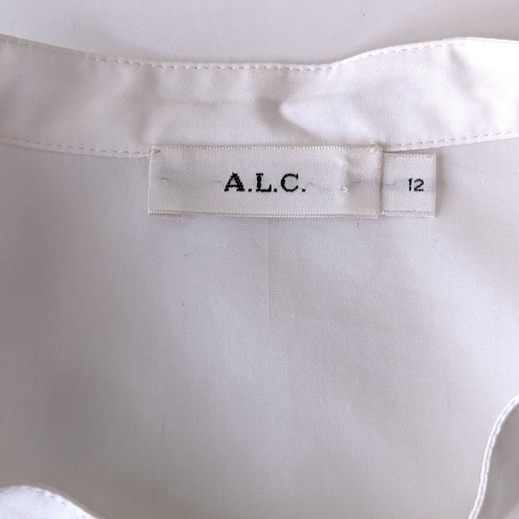 Revolve A.L.C. Robbie Top Women's 12 Mutton Sleeve White Puff Shoulder Blouse - Picture 9 of 14